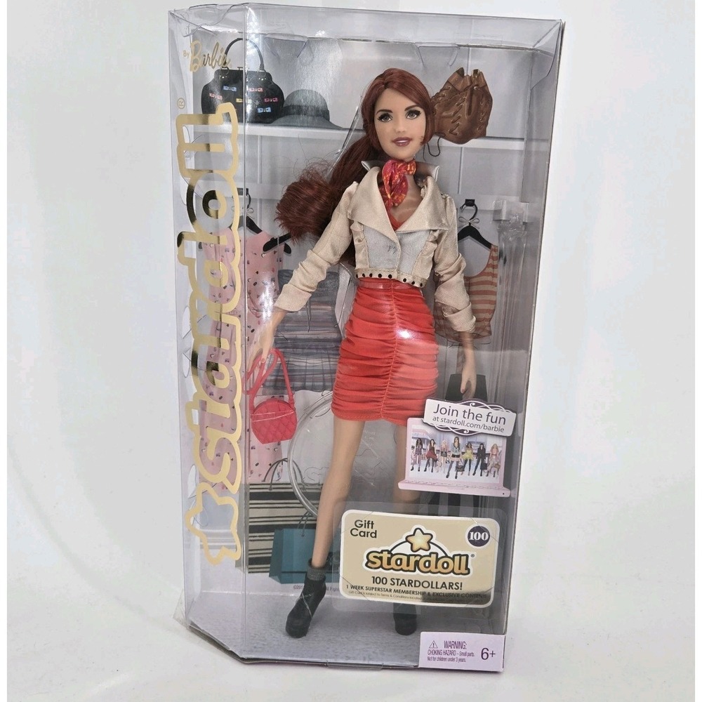 Stardoll By Barbie Doll 2 W2204 Bonjour Bizou Red Hair NRFB Gift Card Mattel NIB